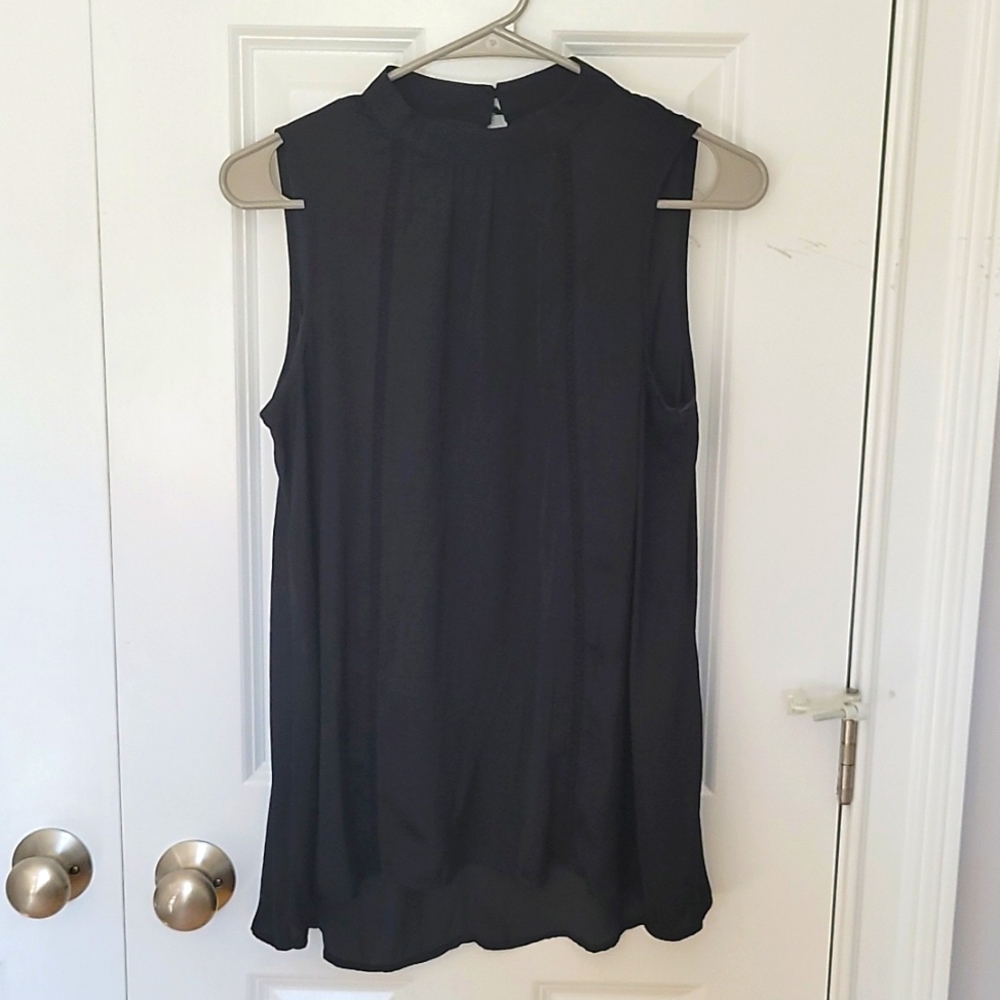 Black high neck delicate blouse